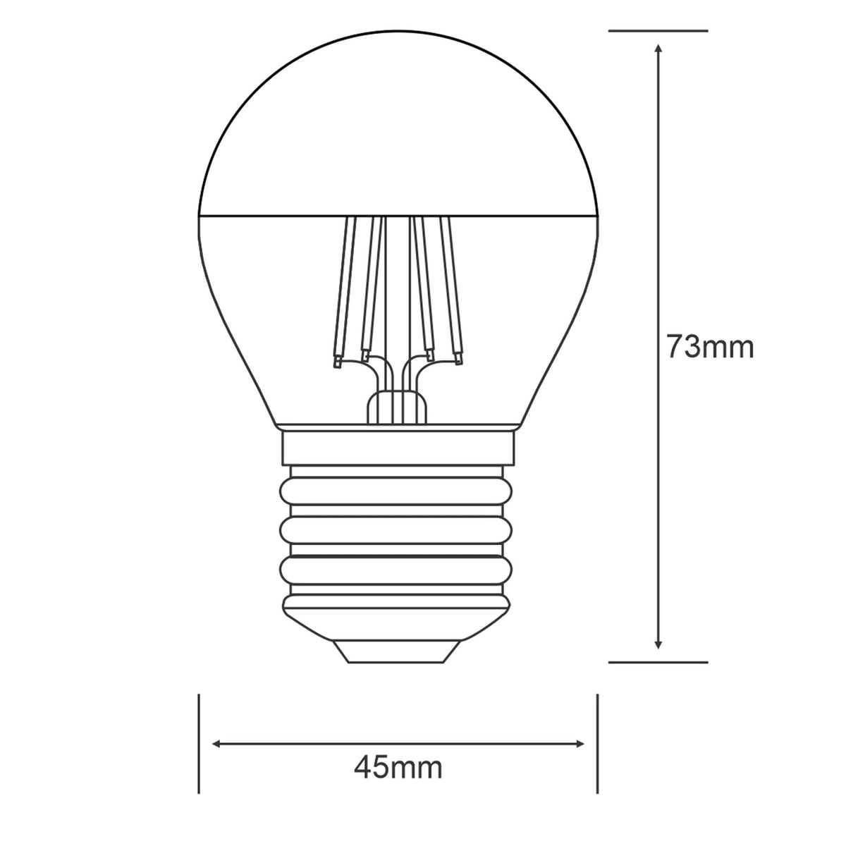 Classic Deco E27 Warm White Black Top LED Golf Ball 4W 2700K 330lm