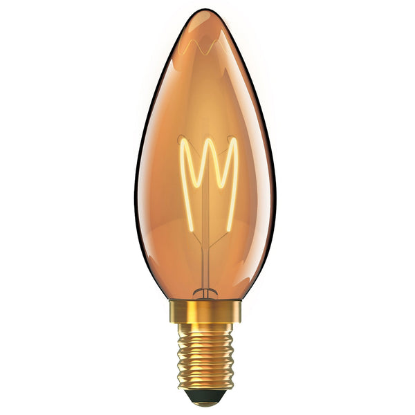 Classic Deco E14 Dimmable Amber Candle LED 2W 1800K 100lm