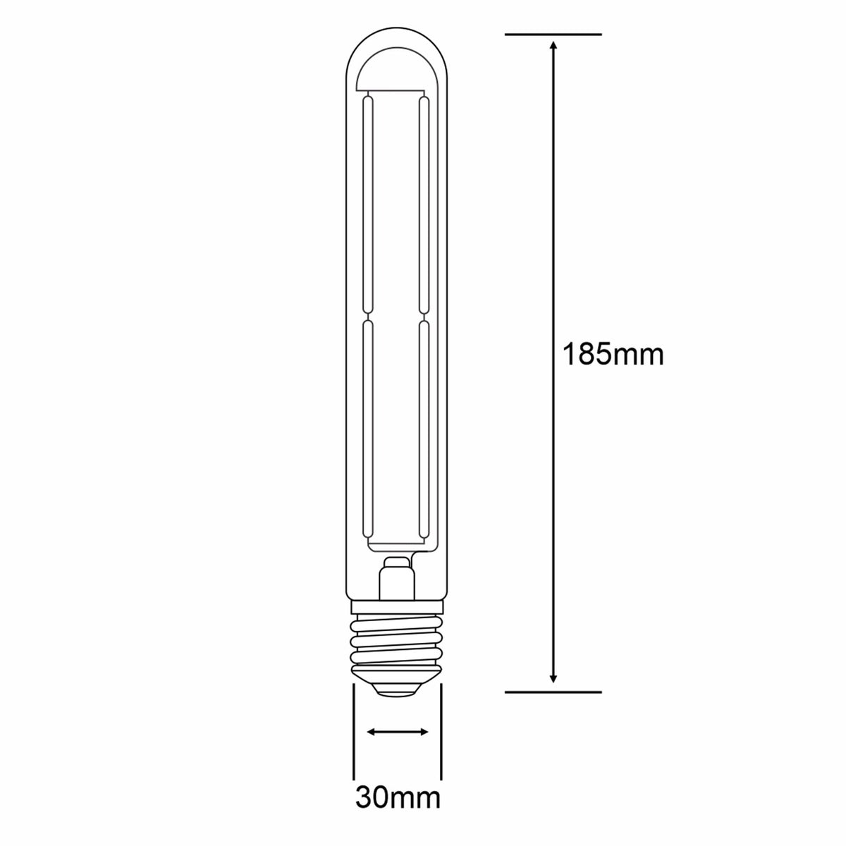Classic Deco Gold E27 Dimmable Extra Warm White Straight Filament LED 185mm Tube 4W 1800K 300lm