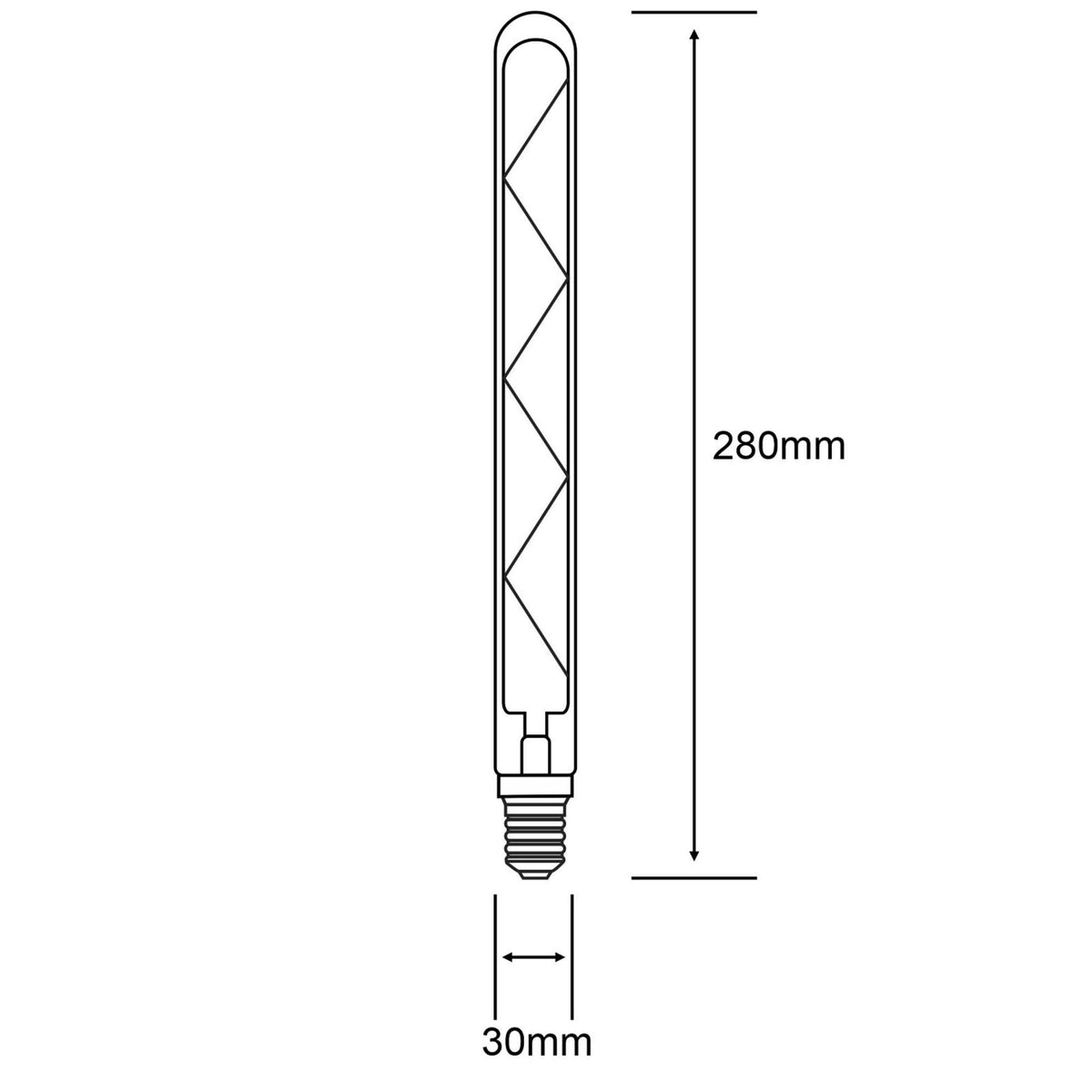 Classic Deco E14 Dimmable Neutral White X Filament LED 280mm Tube 6W 4000K 500lm