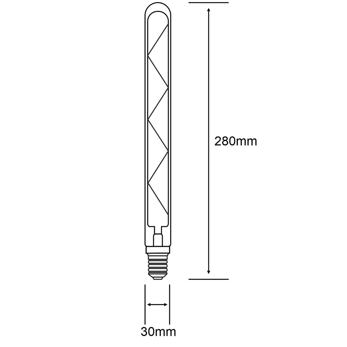 Classic Deco E14 Dimmable Warm White X Filament LED 280mm Tube 6W 2700K 500lm