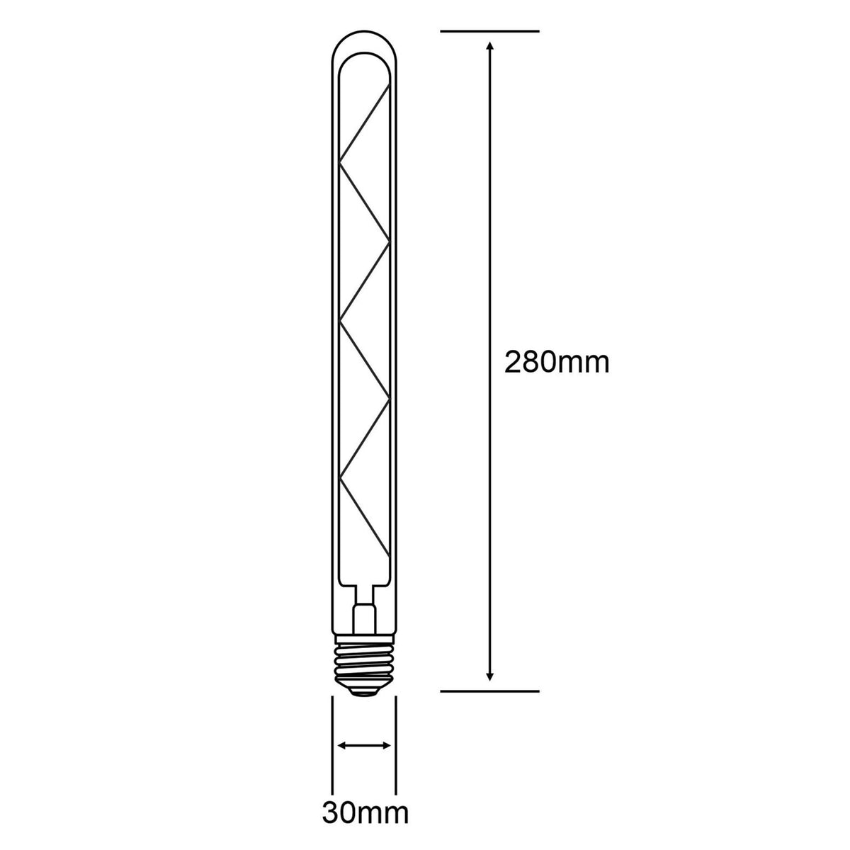 Classic Deco E27 Dimmable 280mm Clear X Filament Tubular LED 6W 4000K 500lm