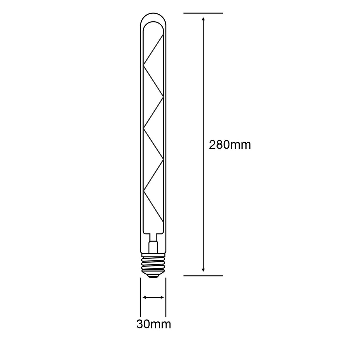 Classic Deco E27 LED 280mm Clear X Filament Tubular Dimmable 6W 2700K 500lm