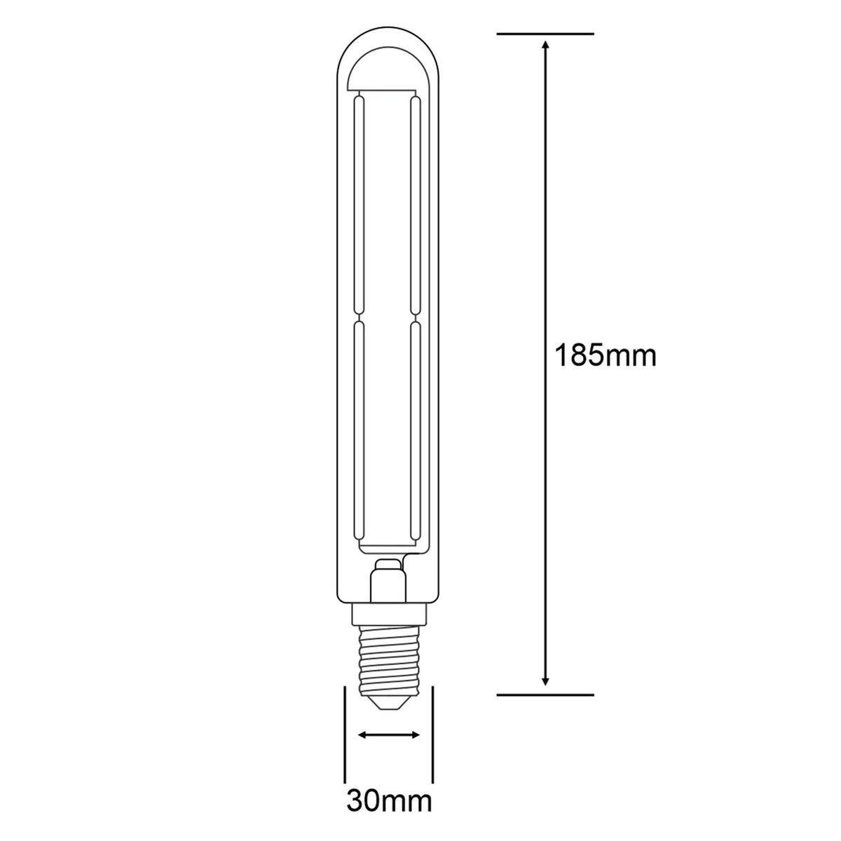 Classic Deco Gold E14 Dimmable Extra Warm White Straight Filament LED 185mm Tube 4W 1800K 300lm