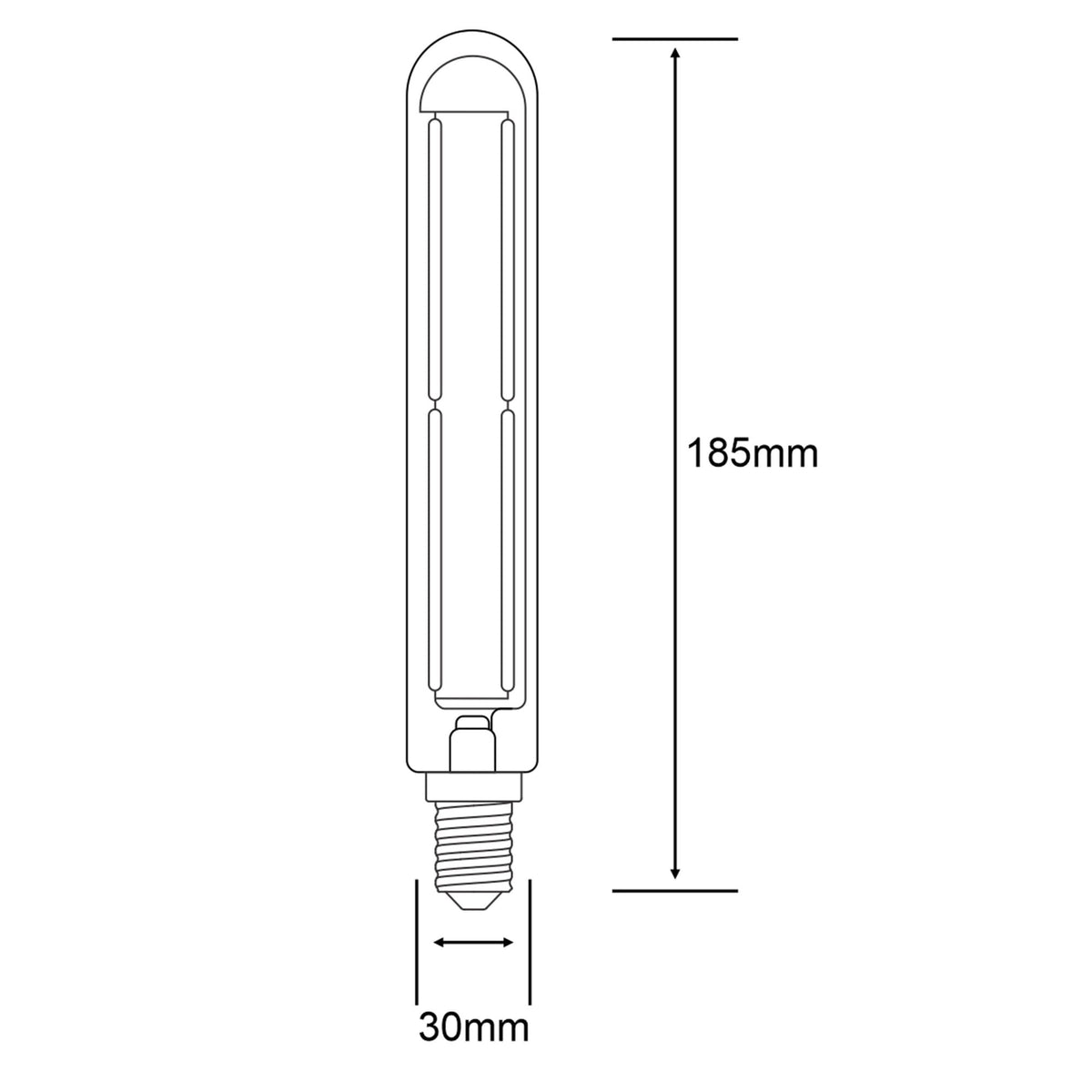 Classic Deco Smoked E14 Dimmable Neutral White Straight Filament LED 185mm 4W 4000K 300lm