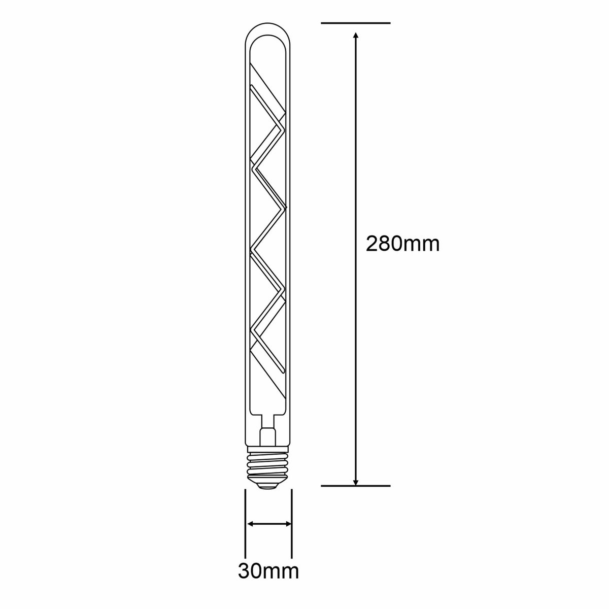 Classic Deco Gold E27 Dimmable Extra Warm White X Filament LED 280mm Tube 6W 1800K 500lm