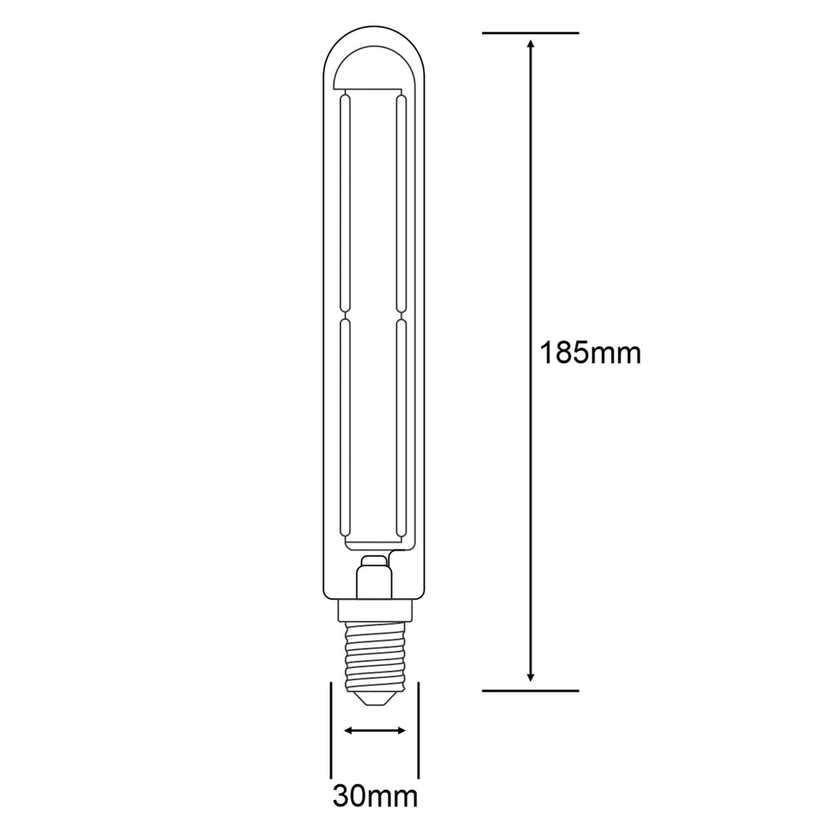 Classic Deco E27 Dimmable Neutral White Straight Filament LED 280mm Tube 6W 4000K 500lm