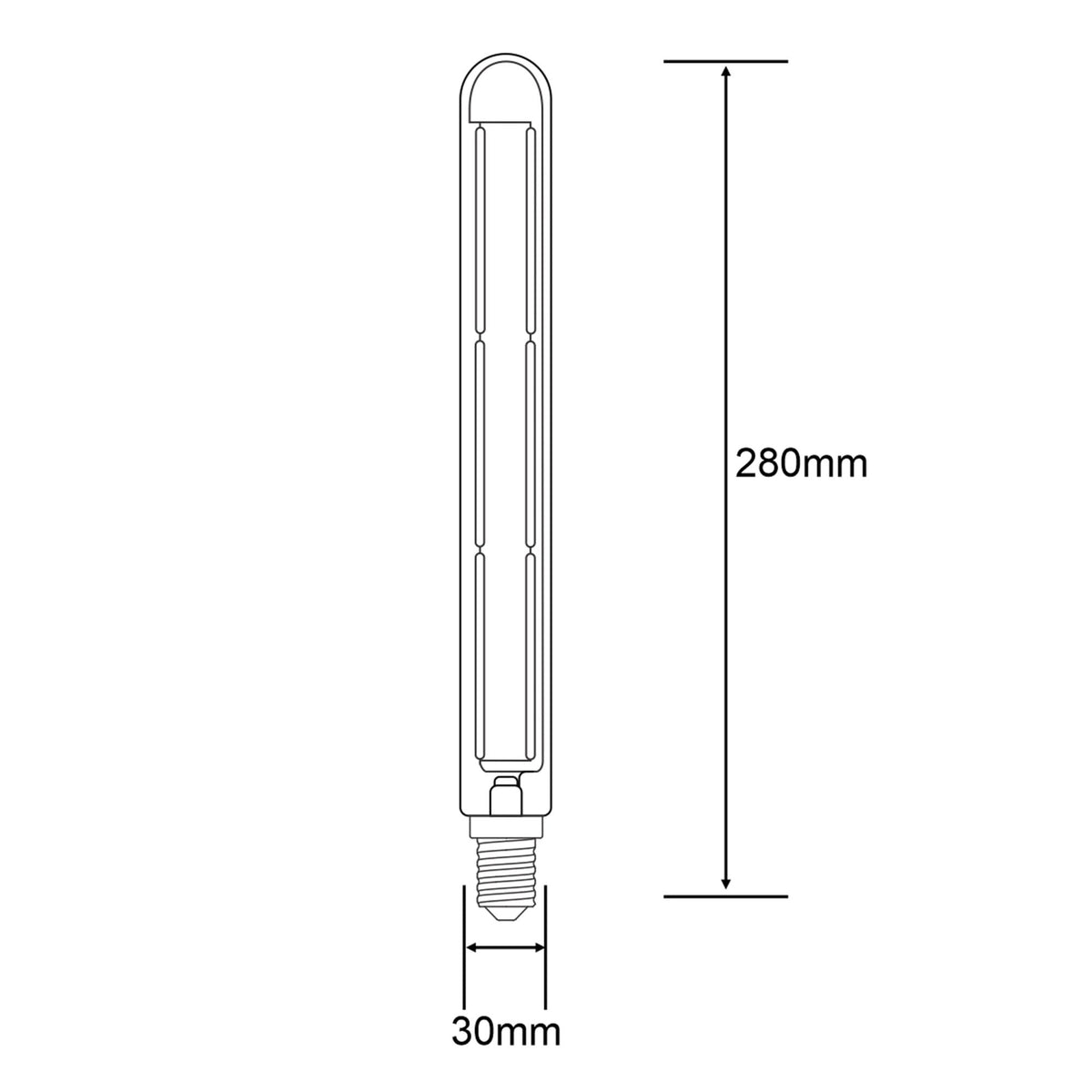 Classic Deco Smoked E14 Dimmable Neutral White Straight Filament LED 280mm Tube 6W 4000K 500lm