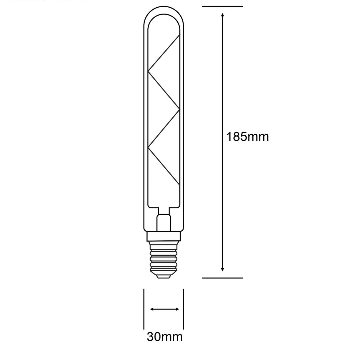 Classic Deco E14 Dimmable Neutral White X Filament LED 185mm Tube 4W 4000K 300lm