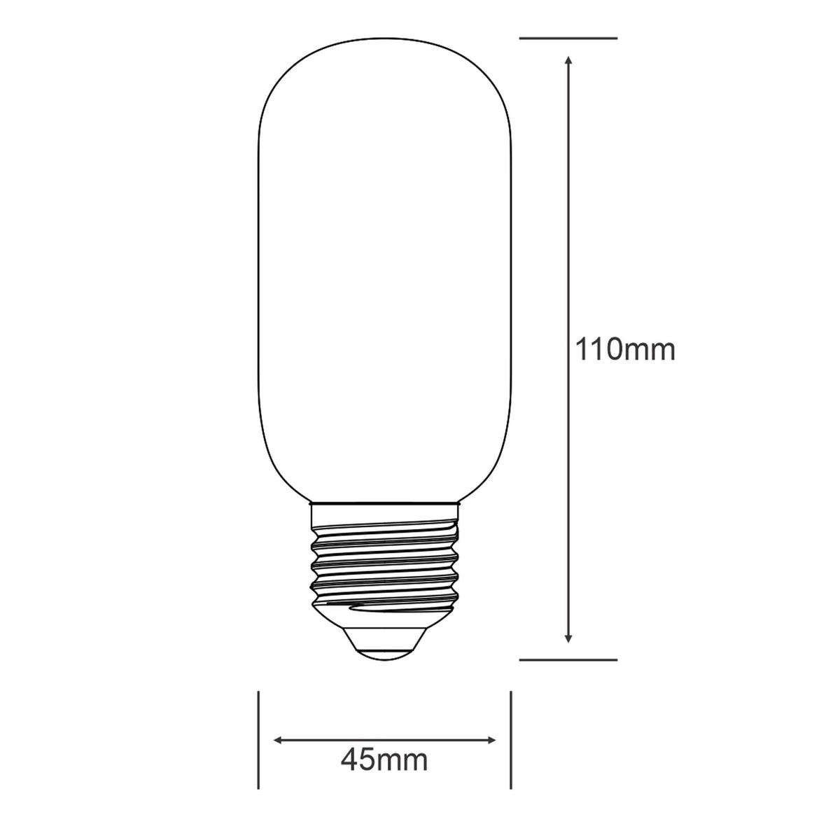 Classic Deco Opal E27 Dimmable Neutral White LED 110mm Tube 4W 4000K 330lm