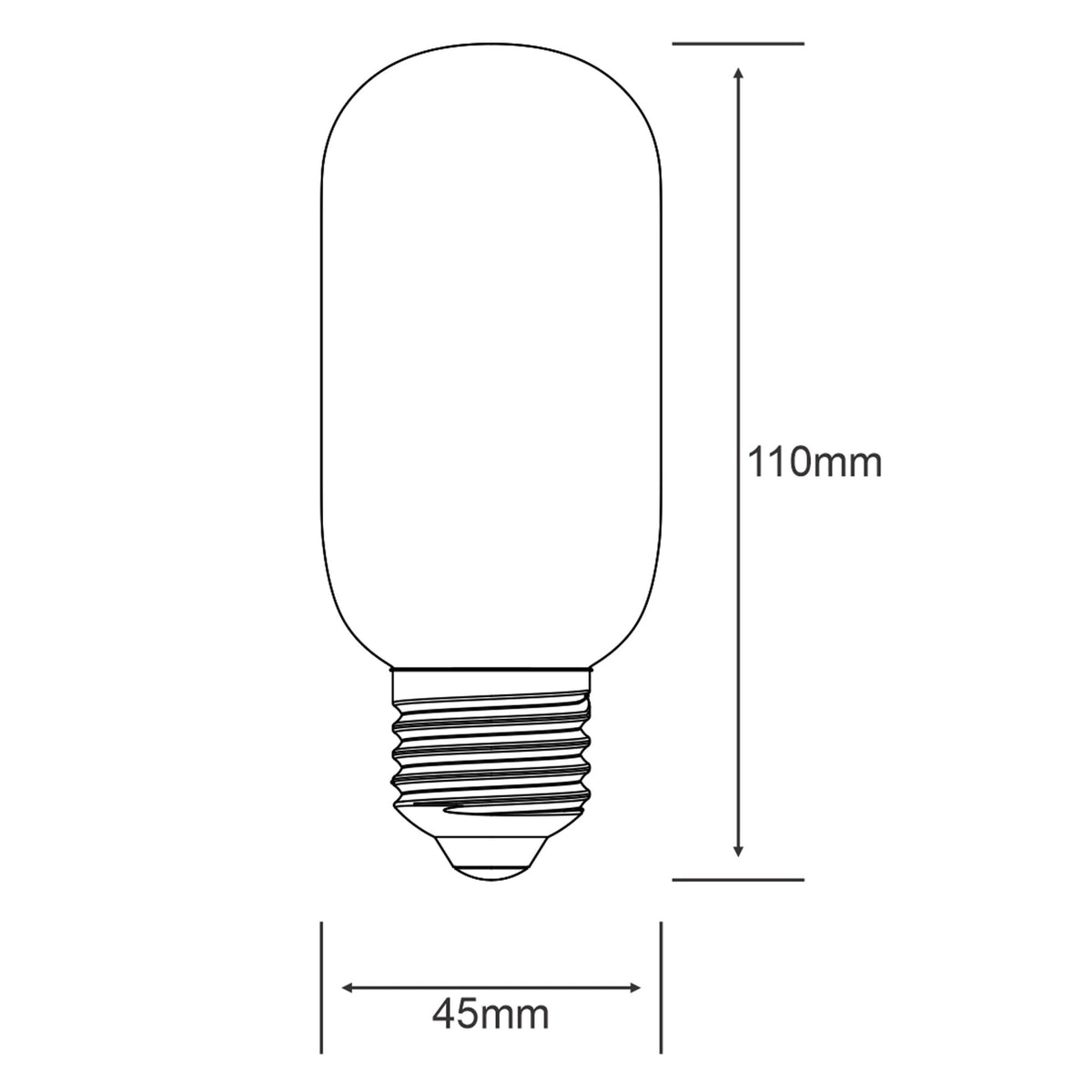 Classic Deco Opal E27 Dimmable Warm White LED 110mm Tube 4W 2700K 330lm