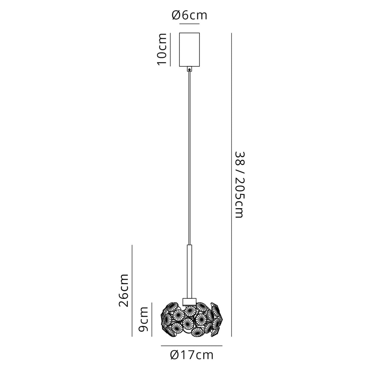 Bridestowe Single Pendant in French Gold & Clear Crystal