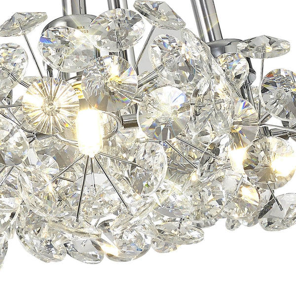 Bridestowe 7 Light Cluster Pendant in Polished Chrome & Clear Crystal