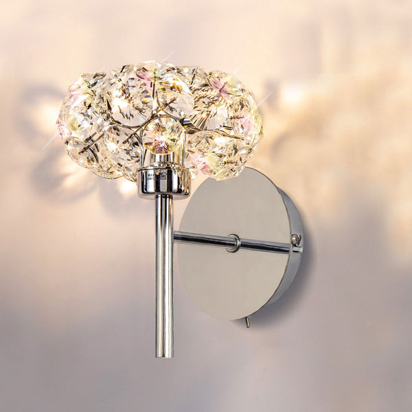 Bridestowe Wall Light in Polished Chrome & Clear Crystal