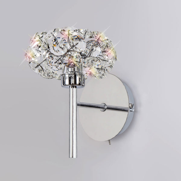Bridestowe Wall Light in Polished Chrome & Clear Crystal