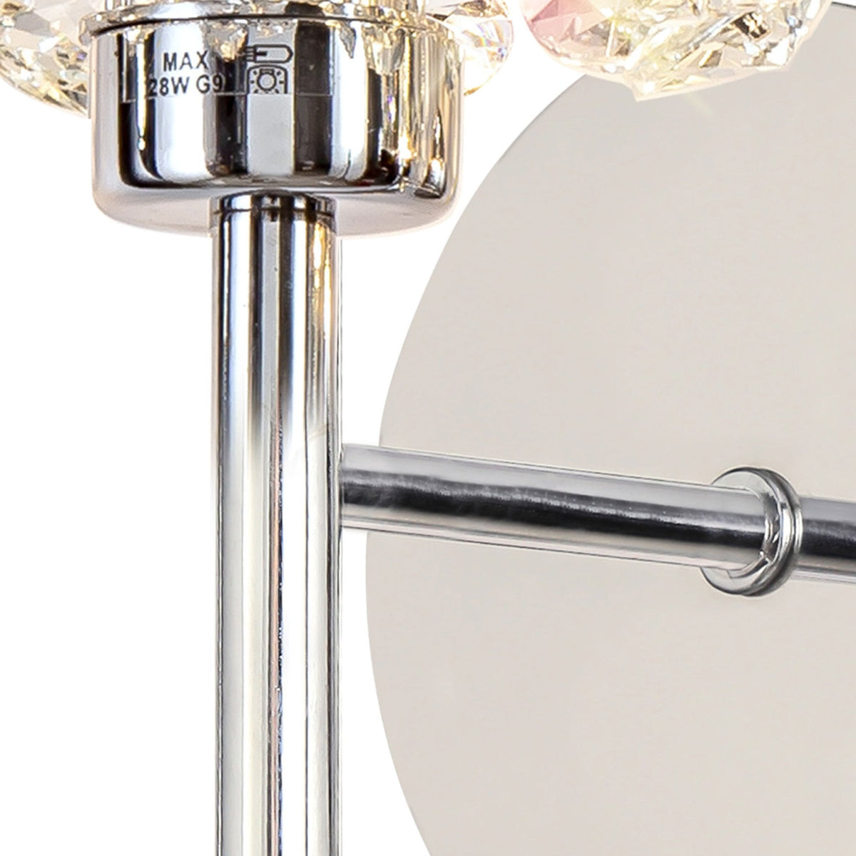 Bridestowe Wall Light in Polished Chrome & Clear Crystal