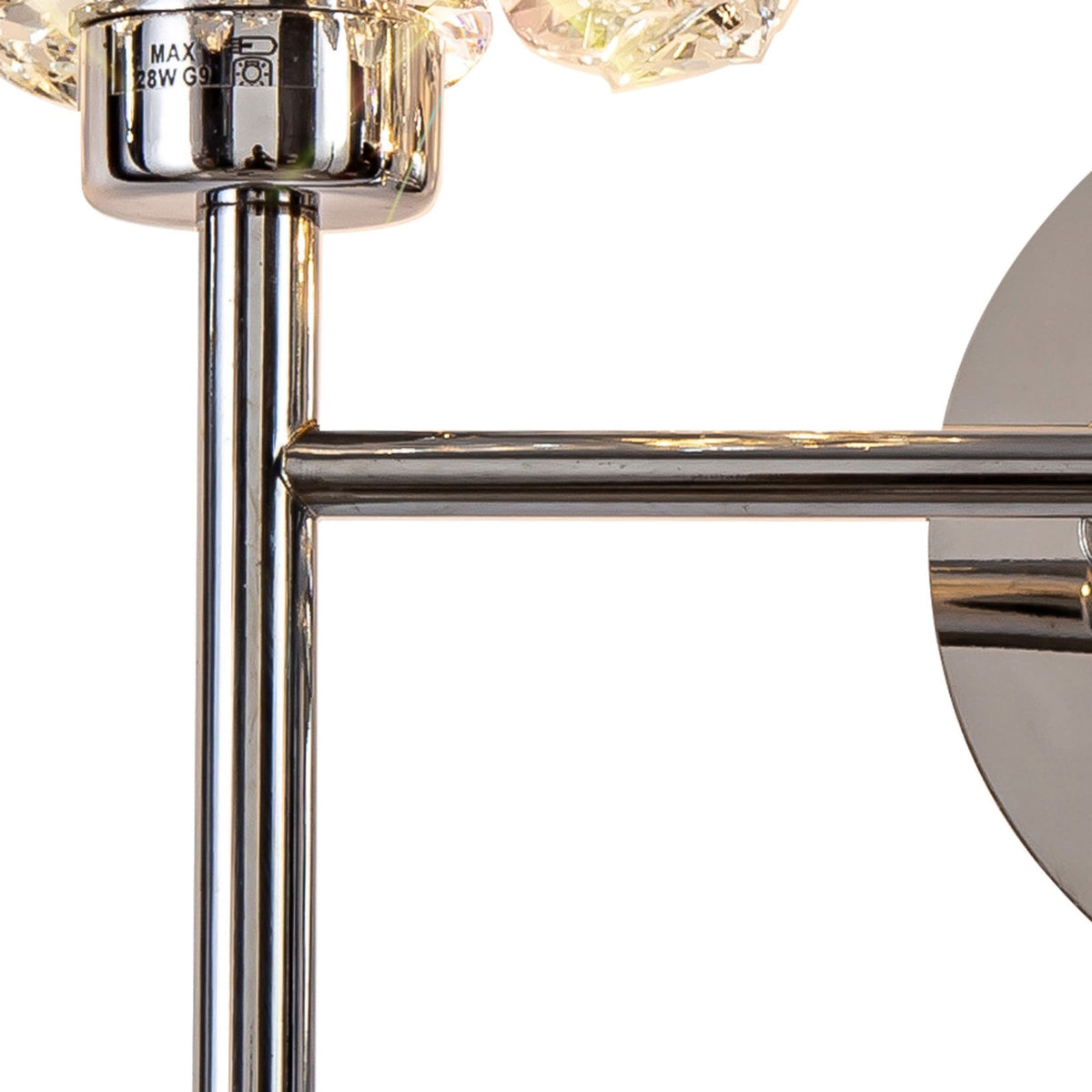 Bridestowe Twin Wall Light in Polished Chrome & Clear Crystal