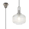 Atherington Pumpkin Pendant in Polished Nickel & Clear Shade