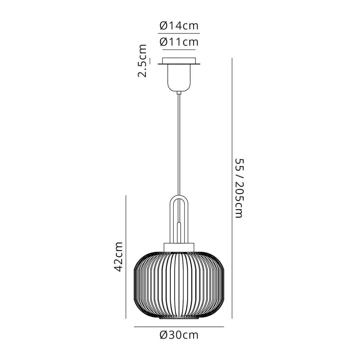 Atherington Pumpkin Pendant in Polished Nickel & Champagne Shade