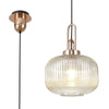 Atherington Pumpkin Pendant in Copper & Champagne Shade