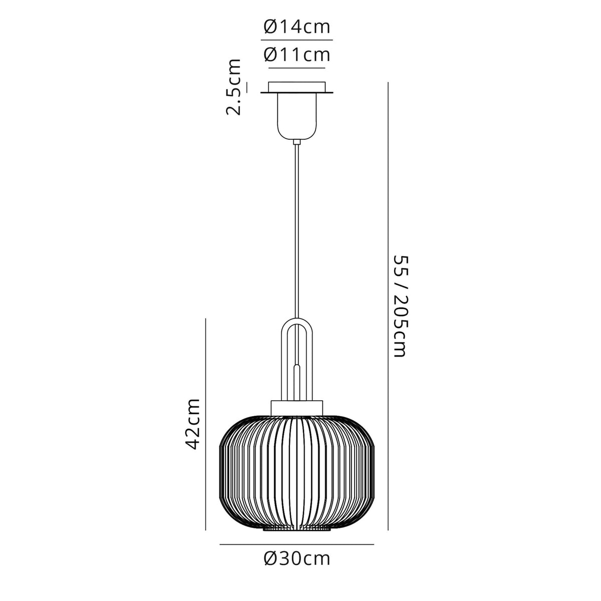 Atherington Pumpkin Pendant in Copper & Opal Shade