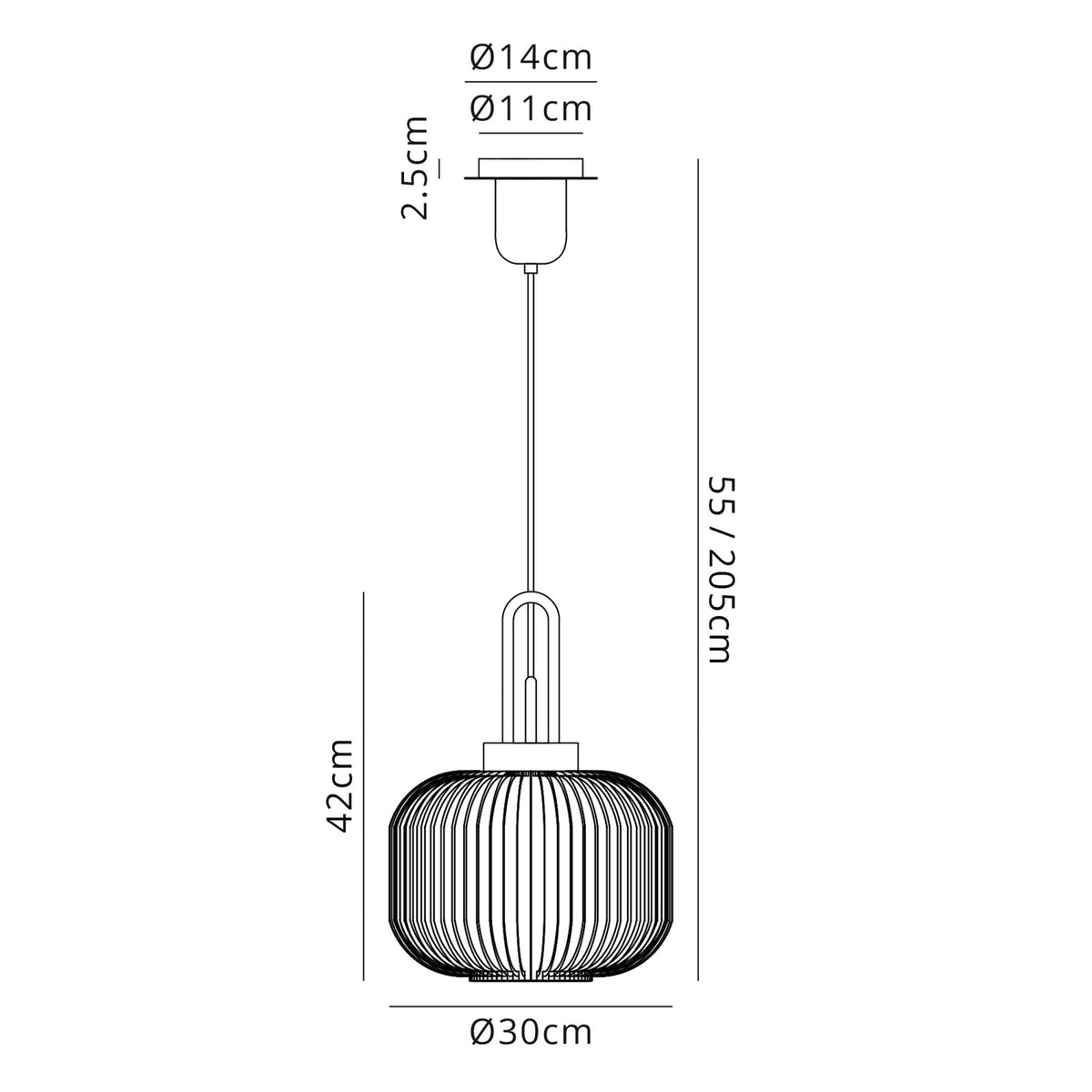 Atherington Pumpkin Pendant in Brass Gold & Clear Shade