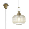 Atherington Pumpkin Pendant in Brass Gold & Champagne Shade