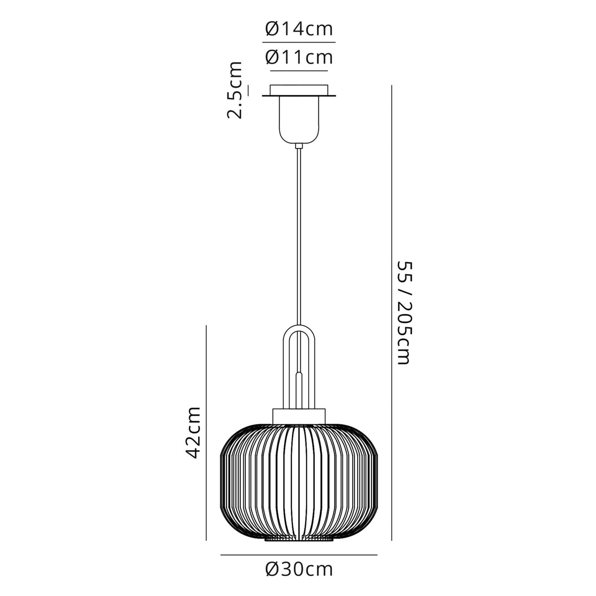 Atherington Pumpkin Pendant in Brass Gold & Champagne Shade