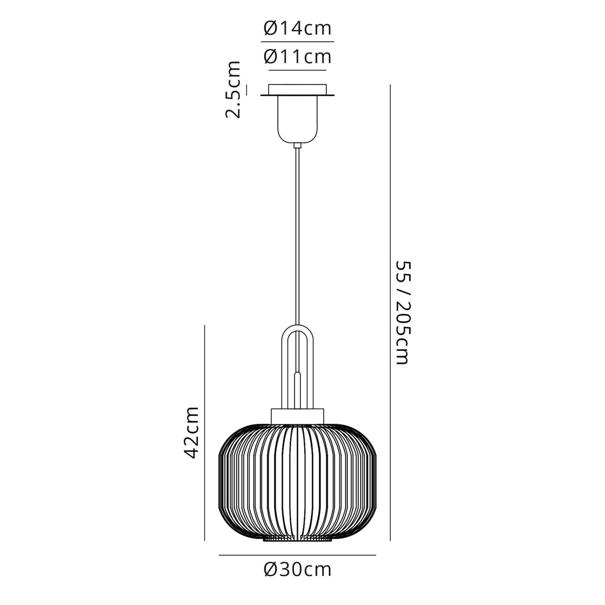 Atherington Pumpkin Pendant in Brass Gold & Opal Shade