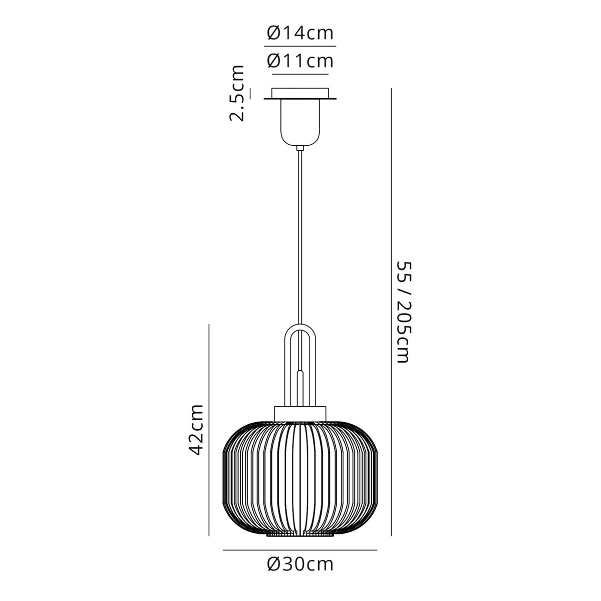 Atherington Pumpkin Pendant in Antique Silver & Clear Shade