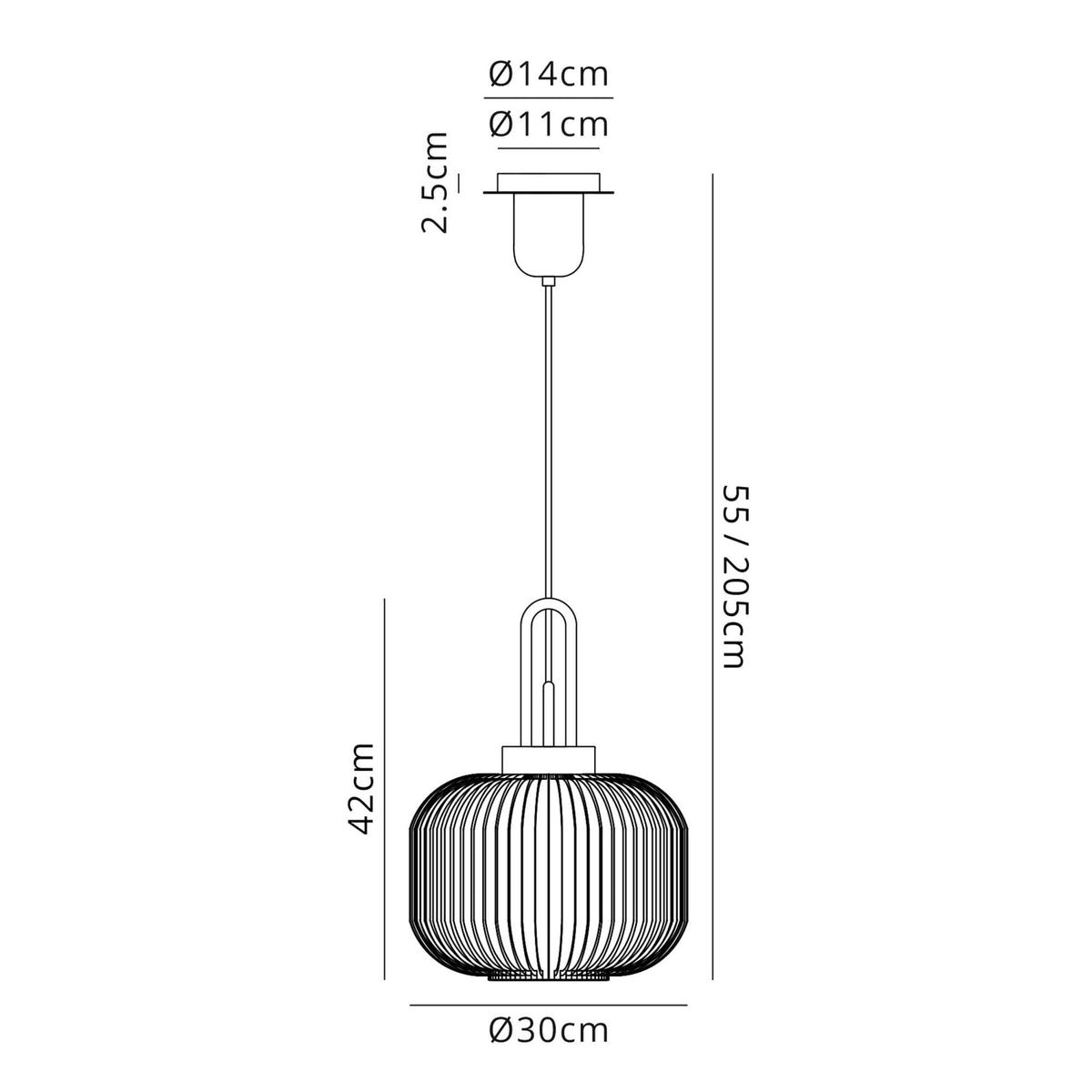 Atherington Pumpkin Pendant in Antique Silver & Champagne Shade