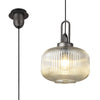 Atherington Pumpkin Pendant in Aged Pewter & Champagne Shade
