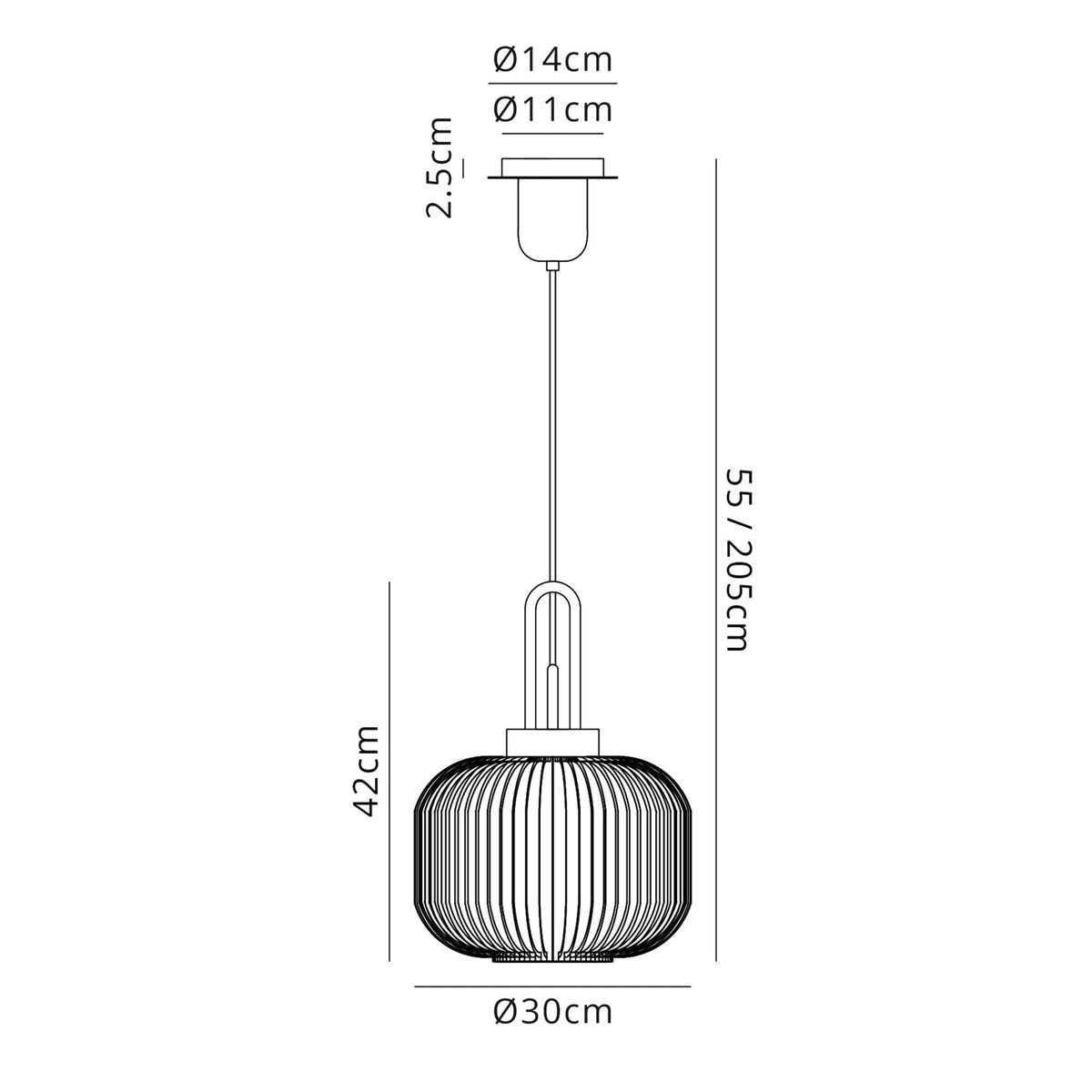 Atherington Pumpkin Pendant in Aged Pewter & Opal Shade