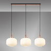 Atherington Pumpkin 3 Drop Linear Pendant in Copper & Opal Shades