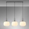 Atherington Pumpkin 3 Drop Linear Pendant in Polished Nickel & Opal Shades