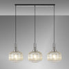 Atherington Pumpkin 3 Drop Linear Pendant in Polished Nickel & Champagne Shades