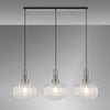 Atherington Pumpkin 3 Drop Linear Pendant in Polished Nickel & Clear Shades