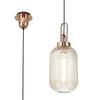 Atherington Tubular Pendant in Copper & Champagne Shade