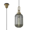 Atherington Tubular Pendant in Brass Gold & Smoked Shade