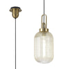 Atherington Tubular Pendant in Brass Gold & Champagne Shade