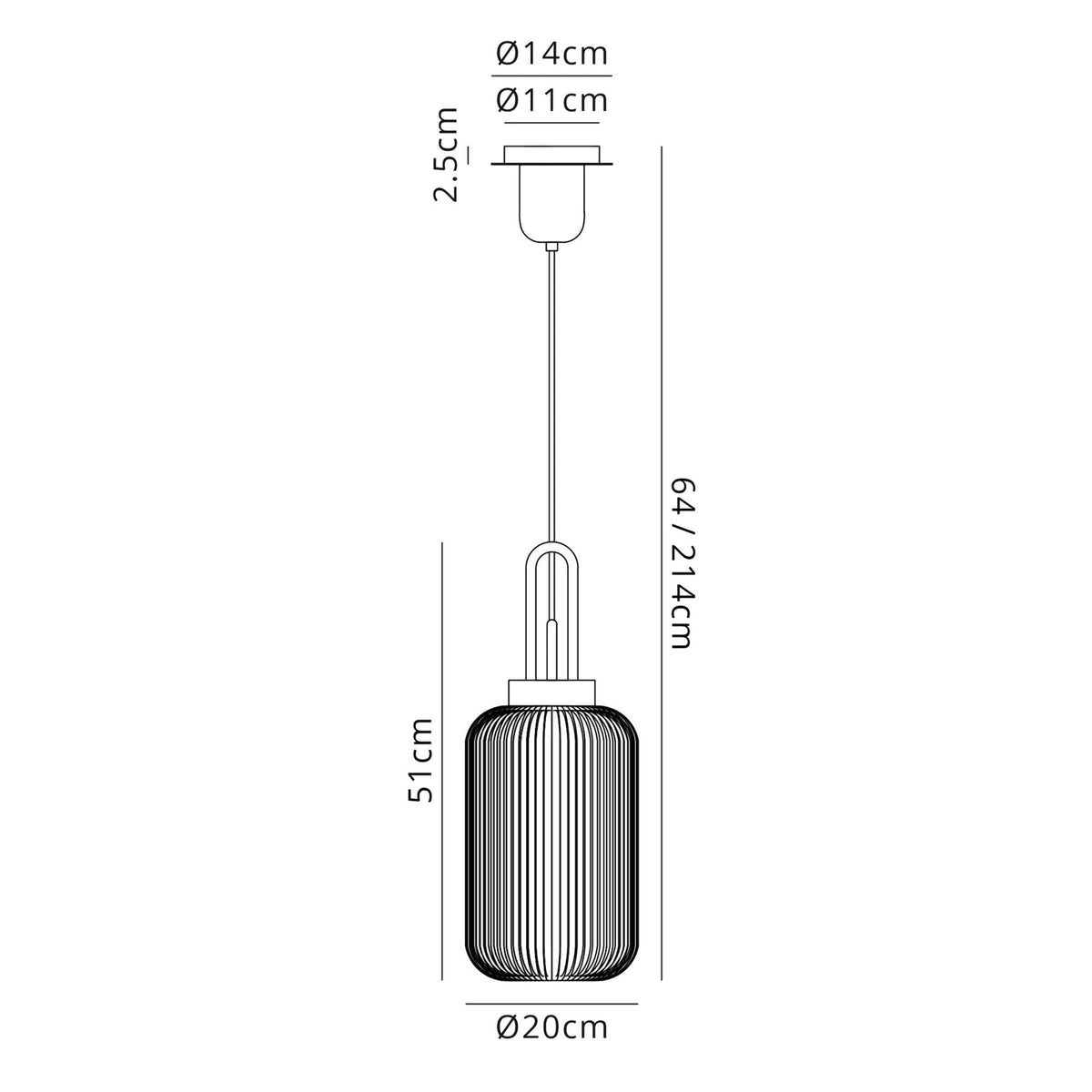 Atherington Tubular Pendant in Brass Gold & Champagne Shade