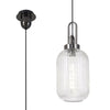 Atherington Tubular Pendant in Black Chrome & Clear Shade