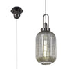 Atherington Tubular Pendant in Black Chrome & Smoked Shade