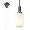 Atherington Tubular Pendant in Aged Pewter & Opal Shade