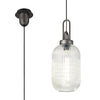 Atherington Tubular Pendant in Aged Pewter & Clear Shade