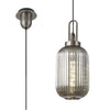 Atherington Tubular Pendant in Antique Silver & Smoked Shade
