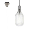 Atherington Tubular Pendant in Polished Nickel & Clear Shade