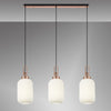 Atherington Tubular 3 Drop Linear Pendant in Copper & Opal Shades