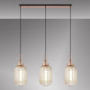 Atherington Tubular 3 Drop Linear Pendant in Copper & Champagne Shades