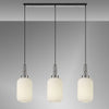 Atherington Tubular 3 Drop Linear Pendant in Polished Nickel & Opal Shades